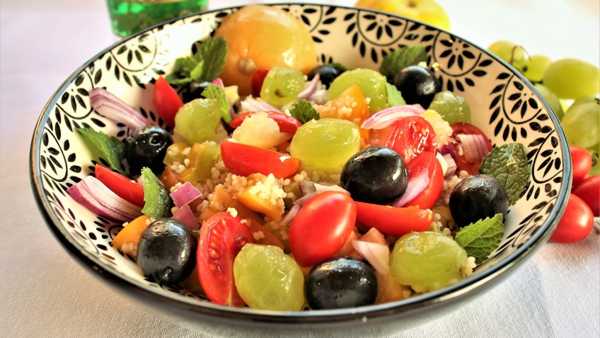 ensalada marroquí con uvas moscatell